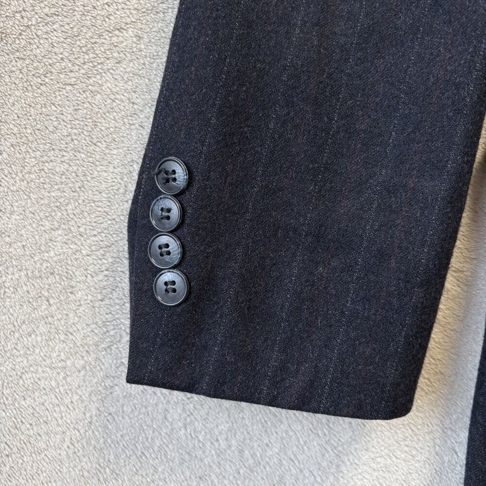 Pierre Cardin Wool Blazer Mens 42R Blue Pinstripe Vintage Bloomingdales - Picture 6 of 16